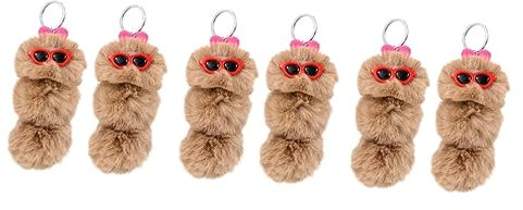 BESTonZON 6 Stk Raupe Schlüsselanhänger Ball Handtaschenanhänger Tütenfüller Für Weihnachtsfeiern Auto Schlüssel Halter Rucksackanhänger Auto Schlüsselanhänger Plüsch Wagen Zubehör