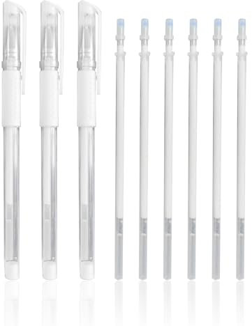 3 Brauenstifte, 6 Nachfüllungen, Mikroklingen-Brauenstift, weißer Gelstift, Brauen-Zeichnungsstift, Hautmarker, Brauen-Mapping-Marker, Brauen-Zeichnungsstift-Schablone