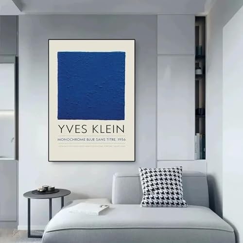 ytonghao Nordic Posters Yves Klein Blue Gallery Leinwandgemälde, abstrakte Wandkunst, Bilder für moderne Wohnzimmer-Heimdekoration, 60 x 80 cm, rahmenlos