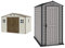 Duramax WoodSide 10 x 8 (8.02 m2) Plastic Garden Shed with 3 Fixed Windows & Metal Foundation Kit & EverMore 4 x 6 (1.98 m2) Plastic Garden Storage Shed, All-Weather Outdoor Storage Solution