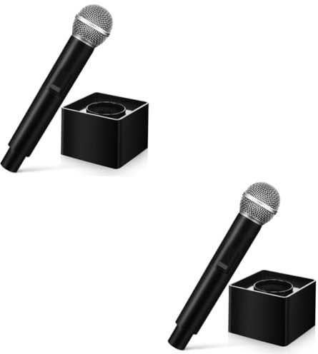 WOONEKY 2St simuliertes Mikrofon Kind mikrofon Karaoke gefälschtes Mikrofon Vloggen kindermikrophone mikrofon für Kinder Spielzeug Mikrofon für Gesangsübungen Mikrofonstütze simulieren Abs