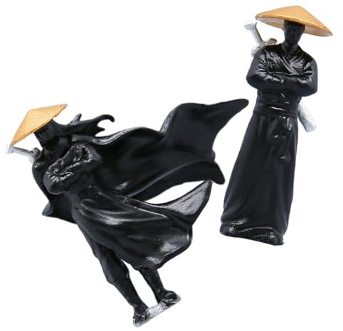 Abaodam 2pièces Figurine Ancienne De Paysage pour Terrarium Jardin Miniature Décoration De Bureau Lot de Statues Chinoises D'archer Exquis Et Détaillés