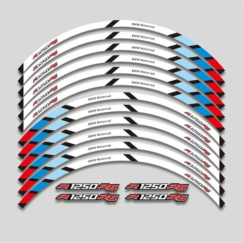 FGRggds Motorcycle Wheel Decals Waterproof Reflective Stickers Rim Stripes FOR R1250RS R1250rs 1250 RS(007)
