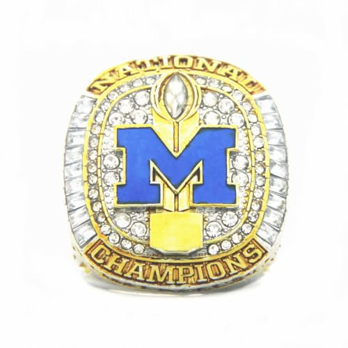 MCBEAN NCAA 2024 Michigan State University Championship Ring Replik Wolverines Ring Rugby Sammlerstücke Beste Fußball Geschenke für Männer Alumni Freunde Fans,11#