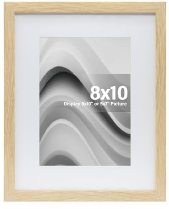 BOARDING Bilderrahmen, 20,3 x 25,4 cm, mit Passepartout oder 20,3 x 25,4 cm ohne Passepartout für Wand und Tisch, Fotorahmen mit Plexiglas für vertikale oder horizontale Anzeige, 1 Packung