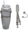 Sahunfri Bottle Bag for Stanley Cup 40oz, Water Bottle Holder fits Stanley Cup with Silicone Straw Cover, Adjustable Strap, Phone Pocket, Accessories for Stanley Cup for Walking, Travel (Grey)