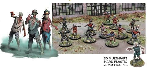 Wargames Atlantic, Pulp Adventure, Zombies, Figuras de plástico Duro de 28 mm