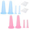 Lot de 8 ventouses pour le visage, les yeux, le cou et le corps (bleu, rose)
