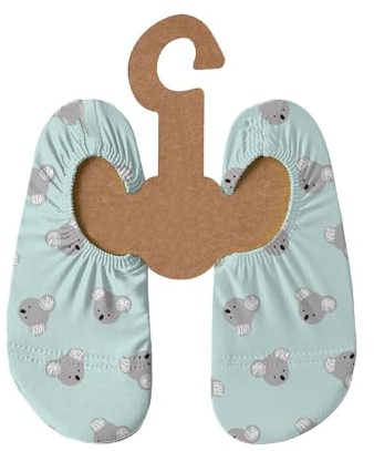 Slipstop Kinder Strandschuhe Anti Rutsch Sport Schuhe Schwimmschuhe Badeschuhe Urlaub Yoga Kinder Unisex Bamboo - mit Koalas Sonnenschutzfaktor 50+, Gr. 21-23