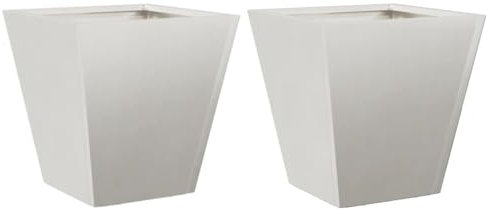 HEFZGDB Pflanzkübel 2 STK. 30x30x30 cm Edelstahl Pflanzkübel Groß Blumentopf Gross Innen Pflanzentopf Gross Blumenkasten für Garten Parks Innenhof Terrasse