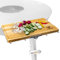 FENNEK Feuerplatte- Universal BBQ Brett- & Besteckhalter inkl. Schneidebrett | Für Feuerplatten Grillplatten 5-15 mm Dicke | Aus Edelstahl & Eiche | Made in Germany