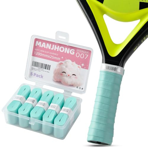 MANJHONG 007 Padel Griffband Tennisschläger Badminton Squash Grip Overgrip | Neues Modell, Schutzfolie Beidseitig, Weiche Oberfläche, Extra Klebriges Gefühl, Hervorragende Schweißabsorption