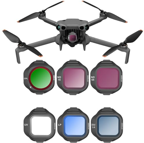 Coyktonty Filter/Objektivfilter-Set für DJI Mini 5 Pro, optisches Glas, hohe Lichtdurchlässigkeit, mehrschichtige Beschichtung, wasserdicht, kratzfest und staubdicht (UV/CPL/ND16/ND64/Black Mist 1/8+