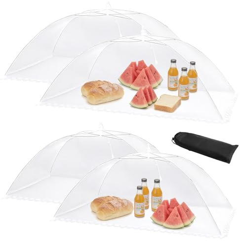 HBlife 4 Pack Mesh Food Covers for Outside, 2 Pack-40x24in, 2 Pack-32x24in