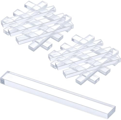 Innconee 8 Pcs 5/32 X 1/4 X 2 Clear Setting Blocks for Glass Clear Plastic Setting Blocks for Mirrors Bathroom Shower Bulk Mounting Room Kitchen Window Spacer Set Construction Shim
