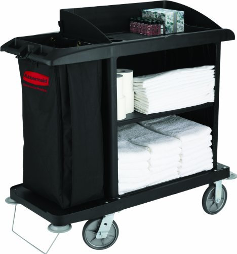 Rubbermaid Commercial Products FG619000BLA, Housekeeping Service Cart - Black