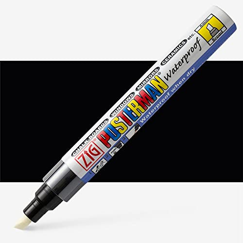 Zig Posterman Waterproof Marker - 6mm Chisel Point - Black