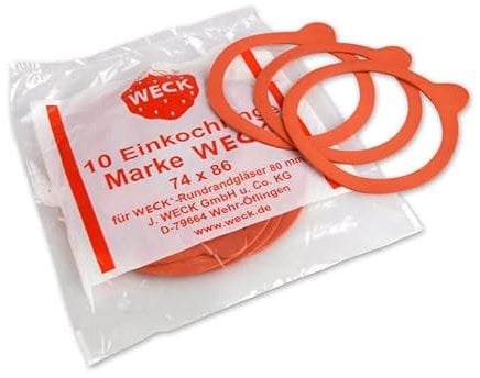 Weck 10 Stück Gummiringe für Einmachgläser 80 mm