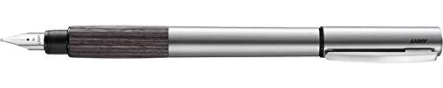 Lamy Unisex Accent Karelia Wood Grip Fountain Pen - Silver/Brown - Medium Nib