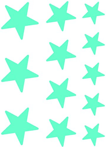 Samunshi® Wandsticker Sterne Set 'gefüllt' runde Ecken 15x20cm mint