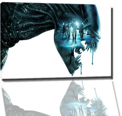 Aliens Colonial Bild auf Leinwand -- 80 x 60 cm fertig gerahmte Kunstdruckbilder als Wandbild - Billiger als Ölbild oder Gemälde - KEIN Poster oder Plakat
