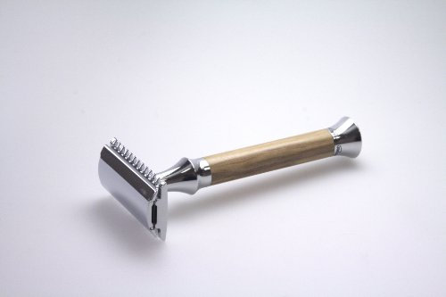 Vie Long Vie-Long Rasierer mit offenem Kamm, Olivenholz, 10 Klingen, 5 ml