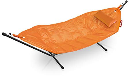 Fatboy Headdemock Deluxe Dunkelblau | Hängematte für Zwei mit Gestell | inkl. Matte, Gestell, Kissen, Cover- Deluxe Version | Outdoor geeignet Garten & Terrasse | 280 x 140cm