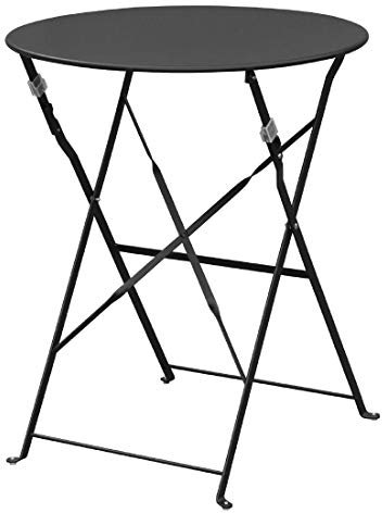 Bolero runder klappbarer Terrassentisch Stahl schwarz 60cm
