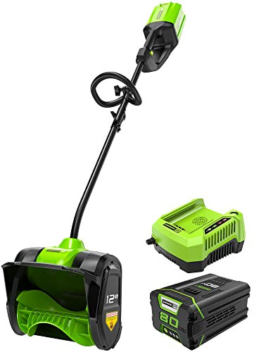 Greenworks Pelle à Neige sans Fil 80 V (75 + Outils compatibles) de 30,5 cm, Batterie 2,0 Ah et Chargeur Inclus