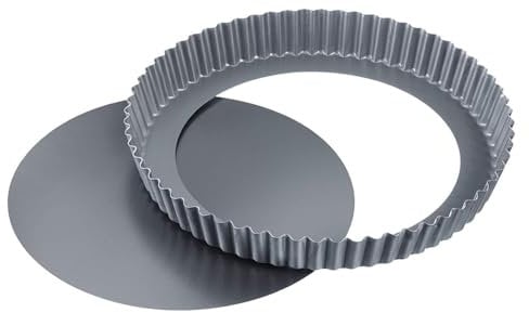 Westmark Molde para Quiche con base desmontable, Ø 28 cm, Con revestimiento antiadherente, Acero laminado en frío, Back Profi, Antracita, 33932260