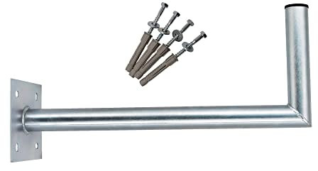 PremiumX 60cm Wandhalter Ø 48mm Stahl verzinkt SAT Antenne Wandhalterung Wand Montage Halter Wandabstand 60 cm Schrauben für Wand Montage
