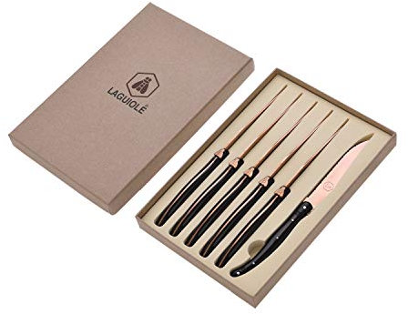 COLTELLI BISTECCA SET 6 PZ. MANICO NERO LAGUIOLE