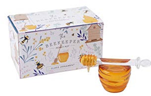 CGB Giftware The Beekeeper Glass Honey Pot in Gift Box | From The Beekeeper Range | Glass | Ornament | Gift | Honeypot | GB04182