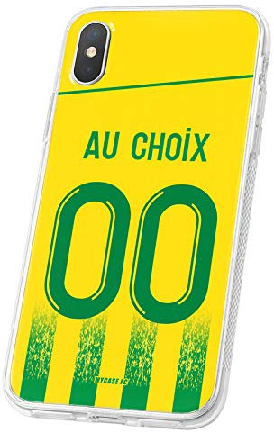 MYCASEFC Coque Football Personnalisable Nantes Oppo Find X en Silicone. Housse de Foot pour Smartphone personnalisée et fabriquée en France en TPU