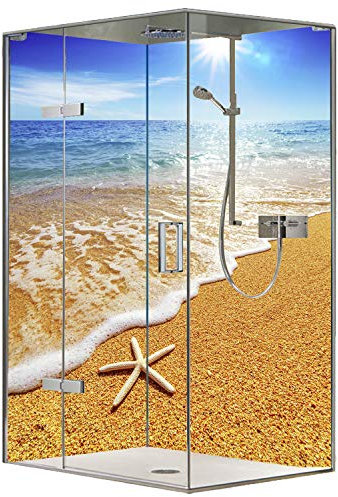 Original FLYERANDPRINT - SHOWER-PLATE, Alu-Dipond, OHNE FUGEN, Fliesenersatz, Duschrückwand, Wunschmaß, Dusche, Bad, Wandverkleidung, Wandverkleidung, DS-17-39 (Set mit 2 Platten, 100 x 200 cm)