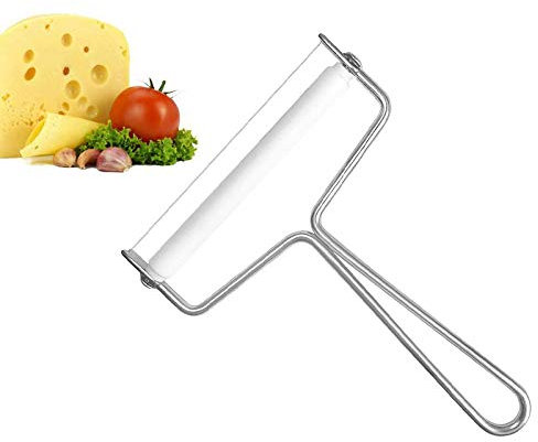 BEAUTYBIGBANG 2021 Fromage Raclette roulettes cannelées de pâtisserie Coupe-Fromage/Trancheuse à Fromage avec Rouleau et Fil de Coupe remplaçable rancheur à Fromage Dur