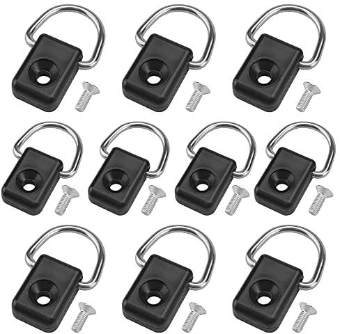 SNAGAROG 10 Pz Anello di Ancoraggio D Ring Kit di Fissaggio ad Anello 51 * 30mm Pesca Kayak Anelli a D Fibbie a D per Kayak con 10 Pezzi Viti M6 per Canoa e Barca Kayak