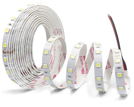 Arotelicht 5M LED Streifen 24V LED Strip kaltweiß 6000K LED Band 300LEDs Selbstklebend 5050 LED ohne Netzteil, Leuchtband IP20 Innenbeleuchtung für Küche, Schrank, Party, Zimmer Deko