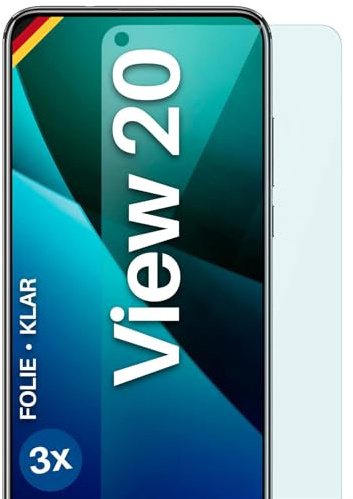 moex für Huawei Honor View 20 Schutzfolie Displayschutz Folie Ultra-klar HD 0,2 mm kompatibel mit jeder Hülle, Anbringen ohne Blasen, Handyfolie Extra Kratzfest, FlexProtect 3 Stück