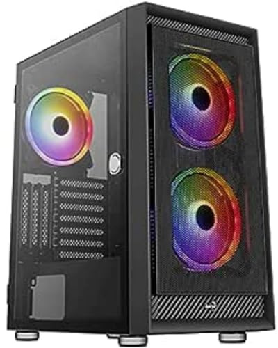 Boitier Moyen Tour ATX AeroCool Graphit RGB mit Panneau Vitré (Schwarz)