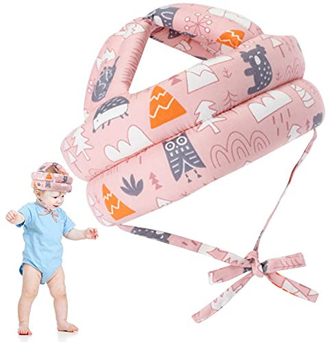 Hwtcjx Kopfschutz Baby, Anti-Kollision Baby Helm Kopfschutz, Helm Baby, Babyhelm, Baby Head Protector, Baby Schutzhelm, Baby Helmet Schutzhelm, für 6 Bis 36 Monate Baby (Rosa)