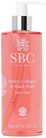 SBC Skincare Hydra-Collagen & Black Pearl Handwäsche – 300 ml | Anti-Aging feuchtigkeitsspendende Handwäsche | Luxus-Kollagen-Handwäsche für die ganze Familie | SLS- und seifenfrei