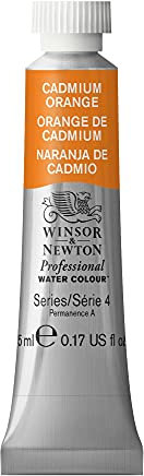 Winsor & Newton 8840299 Professional Aquarellfarbe, lebendige Wasserfarben in Künstlerqualität, hohe Farbbrillanz & Leuchtkraft, lichtecht, Archivqualität, 5ml Tube - Kadmiumorange