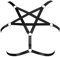 Pentagram Fashion Plus Size Body Harness Punk-BH Käfig-BH Hohl Damen Keine Tasse Gothic Karneval Weihnachten Tanzkleidung (Schwarz)