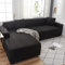 ABUKJM 2 Stück Couch überzug 2 Sitzer und 2 Sitzer für Ledersofa, Sofabezug Maisvlies Stretch Stoff All-Inclusive staubdicht, Haustier Kinder für Wohnzimmer sofaschoner Maschinen waschbar,Schwarz