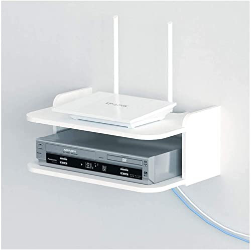 Floating Shelves for Tv Components, Wall Mounted Media Console Rack, for Cable Boxes/Routers/Remotes/DVD Players/Game Consoles