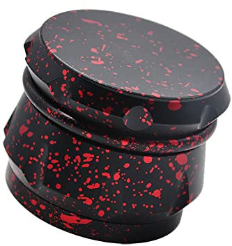 Vgzsyomqib Herb Grinder Luftfahrt Aluminium 63mm Grinder Crusher Mühle Groß Metall 4 Teilig für Spice Gewürze Kaffee Kräutermühle Grinder Edelstahl Mill Set mit Pollen Scraper - Schwarz Rot