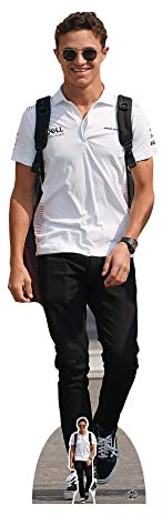 Star Cutouts CS943 Lando Norris Motor Racing Casual Lifesize Pappaufsteller mit Mini-Ständer