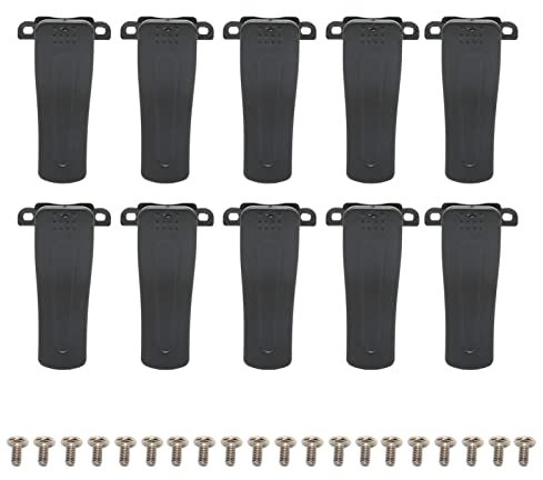 Yunseity 10 Piezas de Repuesto de Clip de Cinturón de Plástico, Clip de Radio BF 888S para Radios BF 666S, BF 777S, BF 888S, BF 999S, T 200S, con Tornillos