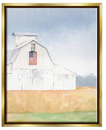 Stupell Industries Amy Hall Amerikanische Flagge, Weiß